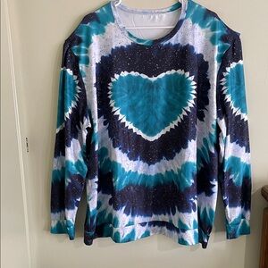Tie-Dye Heart Long Sleeve Shirt